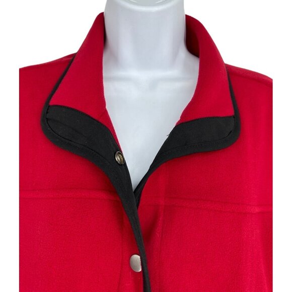 Susan Graver Weekend Polar Fleece Jacket Red Black Size S - Picture 2 of 8